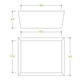 Biopak Medium BioBoard Lunch Box With Window BB-WLBM-8 Box of 200 Containers LB With Window
