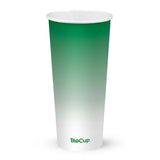 A 700ml paper bio cup with a green and white design, featuring the Biopak brand logo.