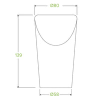 BioPak Medium 16oz/473ml Paper Chip BioCup BCH-16 Box of 1,000 Chip Cups BCH-16