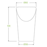 BioPak Medium 16oz/473ml Paper Chip BioCup BCH-16 Box of 1,000 Chip Cups BCH-16