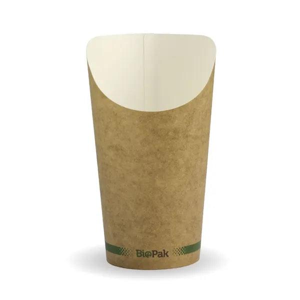 BioPak Medium 16oz/473ml Paper Chip BioCup BCH-16 Box of 1,000 Chip Cups BCH-16