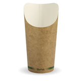 BioPak Large Paper Kraft Brown Chip BioCup BCH-32 Box of 500 Containers