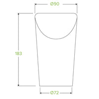BioPak Large Paper Kraft Brown Chip BioCup BCH-32 Box of 500 Containers