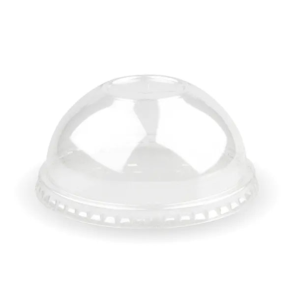 Biopak 105mm Clear PET Dome Cold Paper BioCup Lid-BCL-105C-PET-D x 1000cups