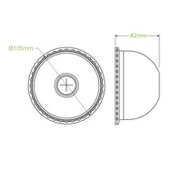 Biopak 105mm Clear PET Dome Cold Paper BioCup Lid-BCL-105C-PET-D x 1000cups