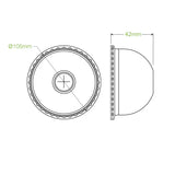 Biopak 105mm Clear PET Dome Cold Paper BioCup Lid-BCL-105C-PET-D x 1000cups