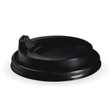 Biopak 90mm Large Black PS Sipper BioCup Lid - BCL-12.16.20B-SIPPER Box of 1.000 Lids