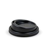 BioPak 62mm / 4oz Black PLA BioCup Lid BCL-4PLA-B Box of 1,000 Lids