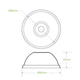 Biopak 80mm Small Plant Fibre Dome Cold Paper BioCup Lid BCL-80C-PULP-D Box of 1000 cups