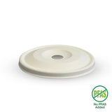 Biopak 80mm Plant Fibre Flat Cold Paper BioCup Lid  BCL-80C-PULP-F Box of  1000 Lids