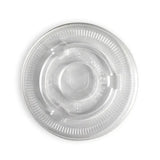 Biopak 90mm PLA Clear Flat Cold Paper BioCup Lid - BCL-90C-PLA(F)-1000 x 1000 Lids