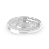 Biopak 90mm PLA Clear Flat Cold Paper BioCup Lid - BCL-90C-PLA(F)-1000 x 1000 Lids