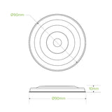 Biopak 90mm Plant Fibre Dome Cold Paper BioCup Lid - BCL-90C-PULP-D x 1000cups