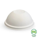 Biopak 90mm Plant Fibre Dome Cold Paper BioCup Lid - BCL-90C-PULP-D x 1000cups