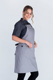 Bella Ash Grey 70 x 86cm Charcoal Straps Bib Apron AC-BELLA01