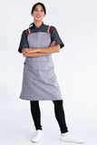 Bella Ash Grey 70 x 86cm - Grape Fruit Straps Bib Apron AC-BELLA01-04