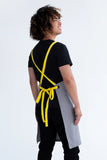 Bella Ash Grey 70 x 86cm  Lemon Straps Bib Apron AC-BELLA01-05