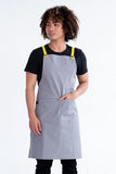 Bella Ash Grey 70 x 86cm  Lemon Straps Bib Apron AC-BELLA01-05
