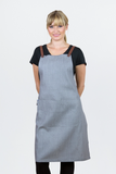 Bella Ash Grey - 70 x 86cm Tan Straps Bib Apron AC-BELLA01-03