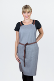 Bella Ash Grey - 70 x 86cm Tan Straps Bib Apron AC-BELLA01-03