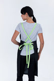 Bella Charcoal Grey - Lime Straps Bib Apron 70 x 86cm AC-BELLA04-06