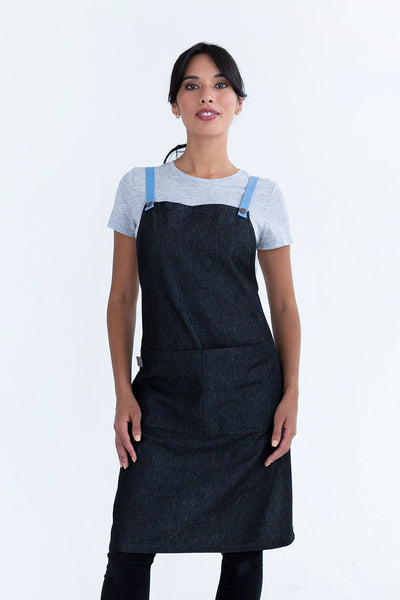 Bella Charcoal Grey - Sky Straps Bib Apron 70 x 86cm 