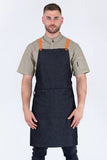 Bella Charcoal Grey - Orange Straps Bib Apron 70 x 86cm AC-BELLA04-08