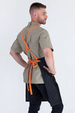 Bella Charcoal Grey - Orange Straps Bib Apron 70 x 86cm AC-BELLA04-08