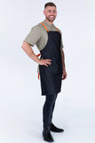 Bella Charcoal Grey - Orange Straps Bib Apron 70 x 86cm AC-BELLA04-08