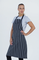Chef Bib Black/Grey Woven Apron 70 x 86cm AC-10901-VER