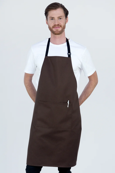 Chef Bib Brown Apron With Pocket 70 x 86cm AC-10822P