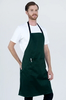Professional Chef Bib Dark Green Apron With Pocket 70 x 86cm AC-10817P
