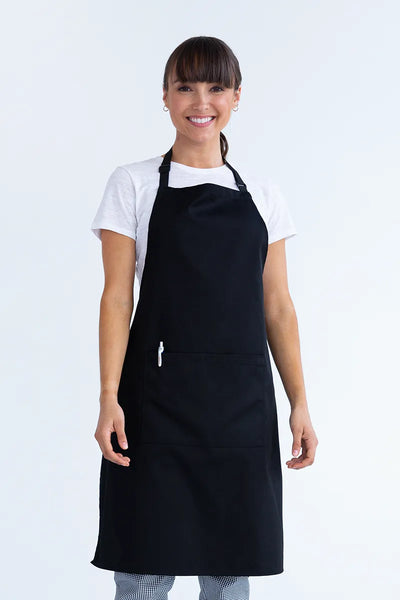 Chef Bib Black Apron With Pocket 70 x 86cm AC-10770P