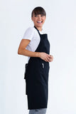 Chef Bib Black Apron With Pocket 70 x 86cm AC-10770P
