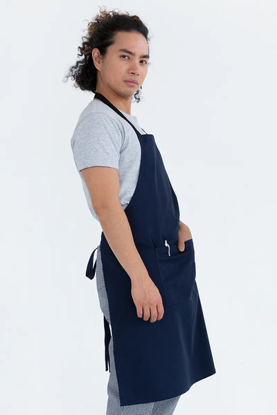 Chef Bib Navy Apron With Pocket 70 x 86cm AC-10780P