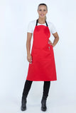 Chef Bib Red Apron With Pocket Cotton AC-10819P