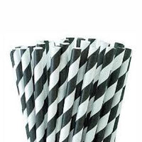 Paper Drinking Straw Cocktail Black & White Stripe Box 2500 Straws