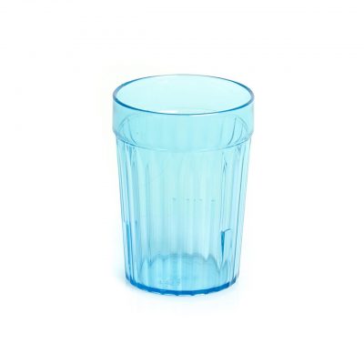blue plastic tumblers