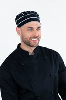 Chefs Box Hat Black/White Stripe HAT-BOXBW