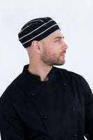 Chefs Box Hat Black/White Stripe HAT-BOXBW