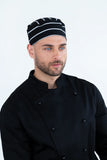 Chefs Box Hat Black/White Stripe HAT-BOXBW