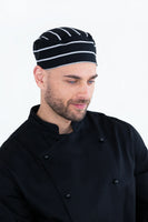 Chefs Box Hat Black/White Stripe HAT-BOXBW