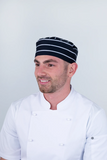 Aussie Chefs Box Hat Navy/White Stripe