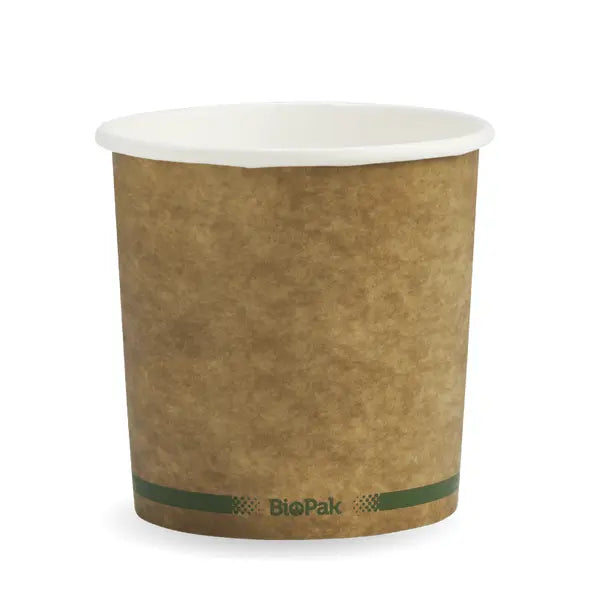 Biopak 740ml / 24oz Kraft BioBowl BSCK-24-GS-V2 x 500 bowl