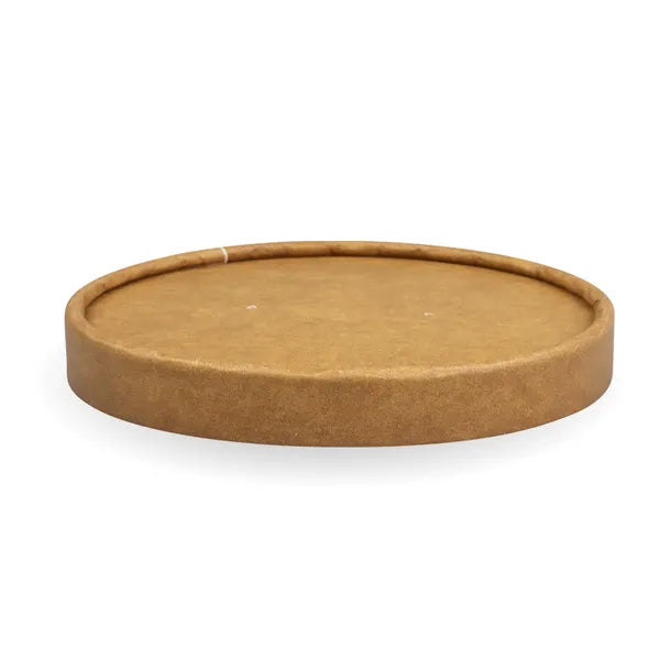 Biopak 430-950ml Kraft Paper BioBowl Lid-BSCKL-12PAPER x 500 Lid