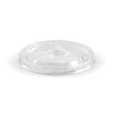 A clear plastic disposable lid for a 250ml / 8oz bowl.