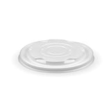 Biopak 250ml / 8oz White PLA BioBowl Lid - BSCL-8PLA Box of 1,000 Lids