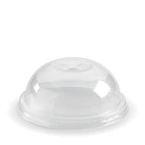 A clear, domed lid designed to fit on top of a 60-280ml BioCup, with a slotted opening in the center.