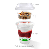 Biopak C-96D(N) 300-700ml Raised Flat No Hole Clear BioCup Lid) Pack 50
