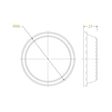 Biopak C-96D(N) 300-700ml Raised Flat No Hole Clear BioCup Lid) Pack 50